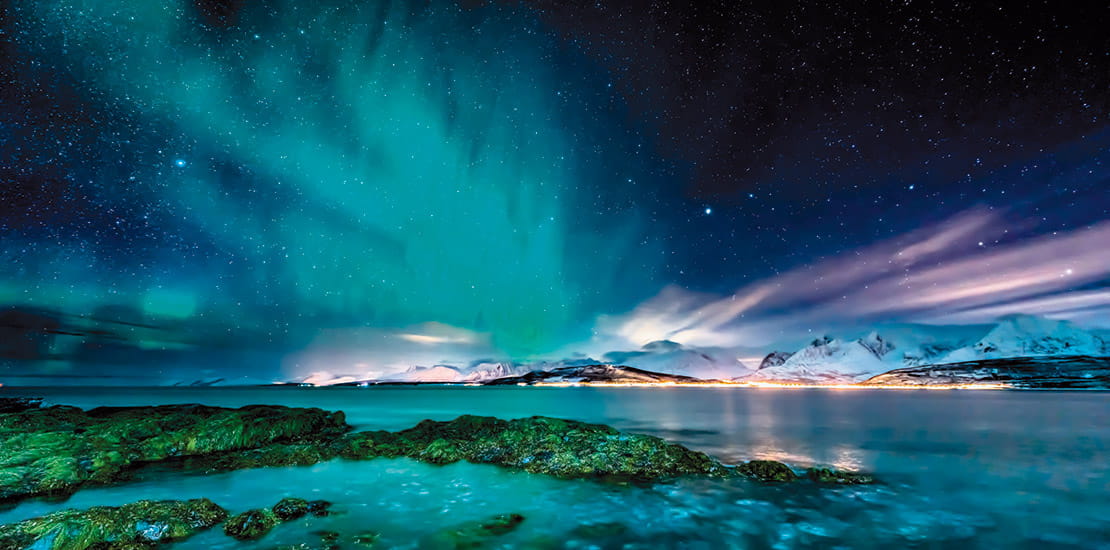The Northern Lights over Tromso, Norway